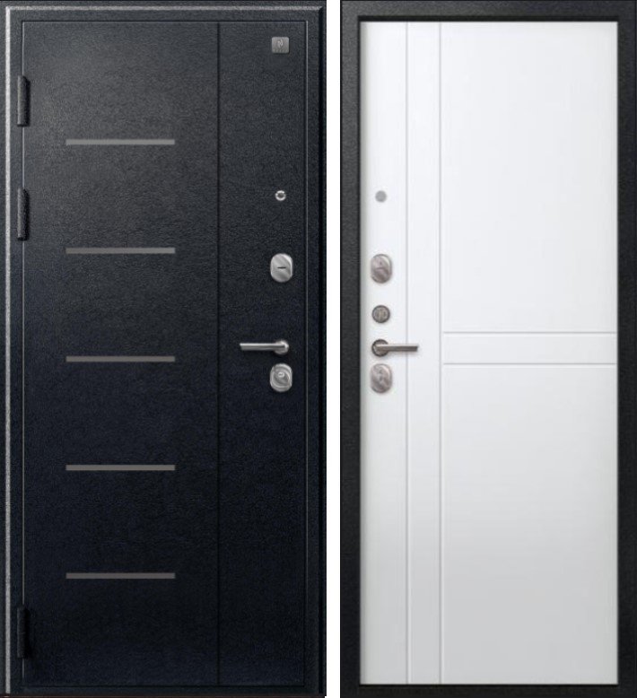 Дверь V-06 Черный муар - Белый DIS007347