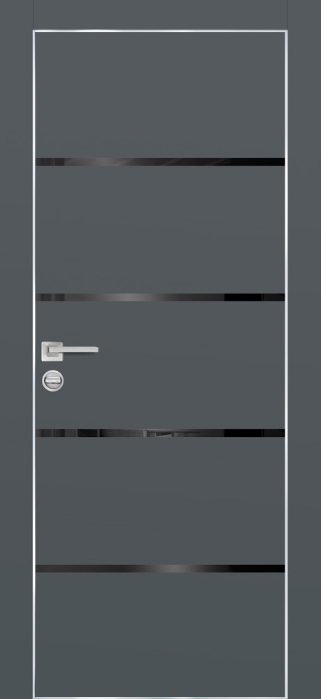 Межкомнатная дверь PX-17  AL кромка с 4-х ст. Графит матовый