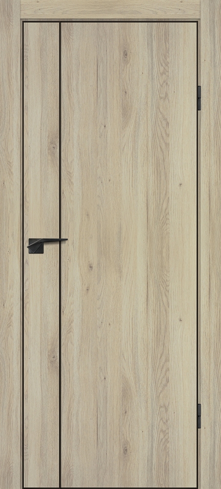 Фото Межкомнатная дверь P-21  черный молдинг PET,  кромка ABS черная c 4-х ст. Дуб молочный