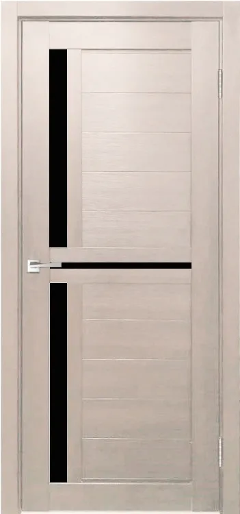 Межкомнатная дверь Легенда Z-1 тон Кремовая лиственница Остекление Лакобель черное