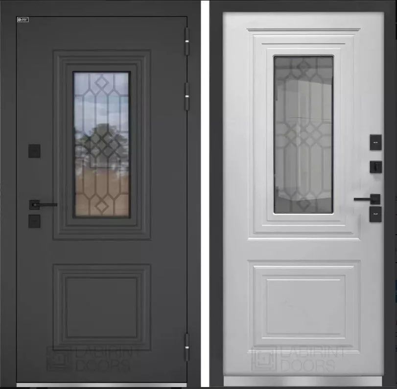 Фото Дверь Верса с окном и решеткой (терморазрыв) DIS007142