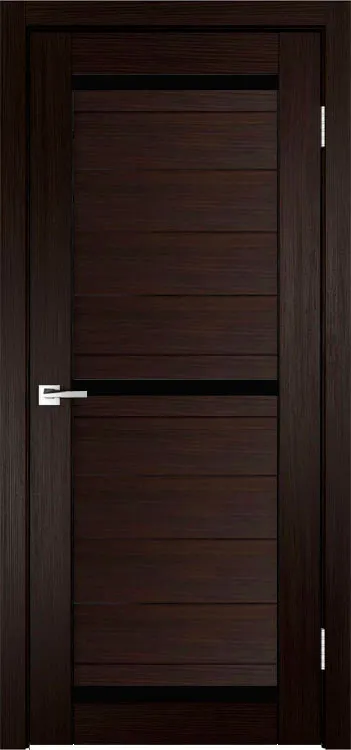 Фото Межкомнатная дверь Легенда Z-4 тон Венге Стекло Лакобель черное